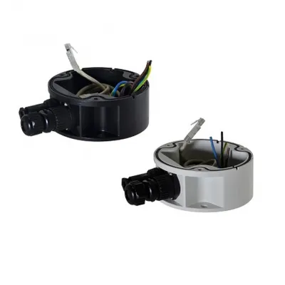 VideoTec - UEBP7FA - Parapet bracket with quick connectors RJ45 (Ethernet and PoE) + 7 poles to weld (power supply and I/O) for ULISSE EVO black colour (RAL9005)