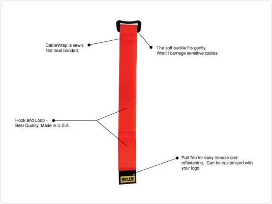 Rip-Tie - HB-14 - One Inch Wide CableWrap with Buckle 1" x 14"