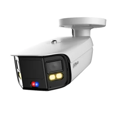 Dahua - N83BP83 - 2 x 4MP TiOC Enhanced Night Color, IP Bullet, 180º Stitched Image, White-light LEDs, Flashing Red and Blue Lights