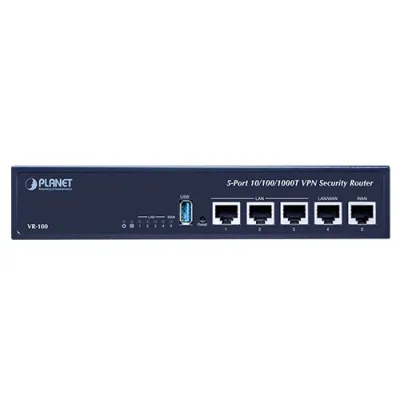 Planet - VR-100 - 5-Port 10/100/1000T VPN Security Router (Dual-WAN Failover and Load Balancing)