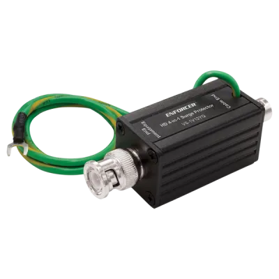 SECO-LARM - VS-1V12YQ - HD 4-in-1 Surge Protector, helps prevent damage to sensitve HD-TVI, HD-CVI, HD-AHD, and Analog CCTV cameras, DVRs, and switches, intercepts repeated surges and spikes that could damage CCTV equipment
