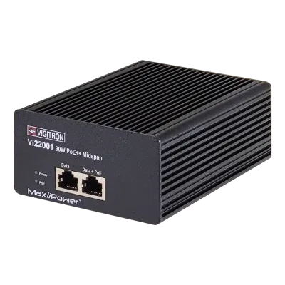 Vigitron - Vi22001 - 1- Port MaxiiPower™ af/at 90W PoE Midspan w/ built in power supply