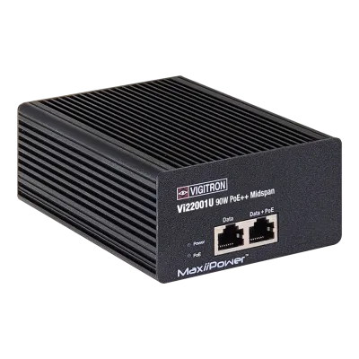 Vigitron - Vi22001U - 1- Port MaxiiPower af/at/bt 90W PoE Midspan w/ built in power supply