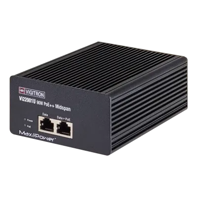 Vigitron - Vi22001U - 1- Port MaxiiPower af/at/bt 90W PoE Midspan w/ built in power supply