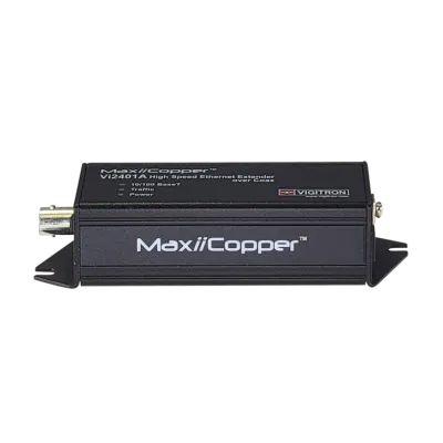 Vigitron - Vi2401A - 1-Port MaxiiCopper™ Ethernet Extender over Coax, af/at 37W PoE, Requires PoE or optional Vi0012 power supply