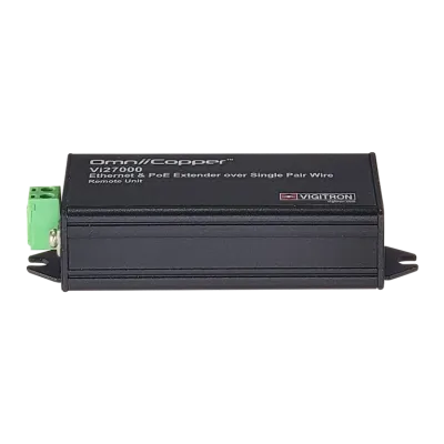 Vigitron - Vi27000 - 1-Port OmniiCopper™ Single Pair Ethernet and af/at 36W PoE Transmitter. Requires PoE or optional 48-57V power supply