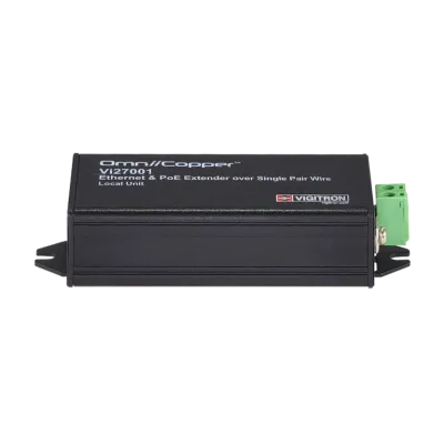 Vigitron - Vi27001 - 1-Port OmniiCopper™ Single Pair Ethernet and af/at 36W PoE Receiver. Requires 52-57V power supply