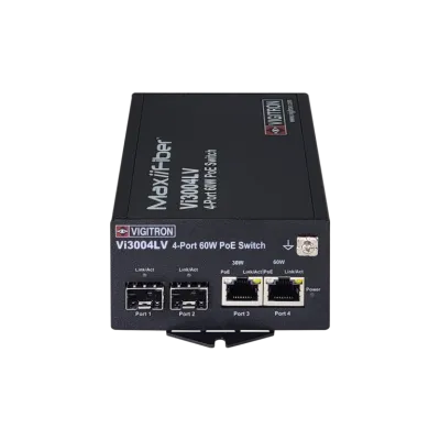Vigitron - Vi3004LV - 4-Port MaxiiNet 10/100/1G 24V DC/AC Input PoE Switch