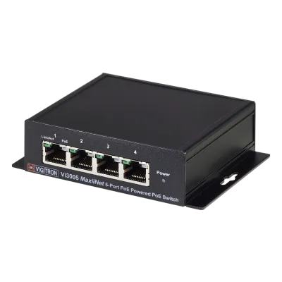 Vigitron - Vi3005 - 5-Port MaxiiNet™ 10/100 PoE Powered PoE Switch