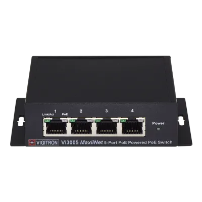 Vigitron - Vi3005 - 5-Port MaxiiNet™ 10/100 PoE Powered PoE Switch