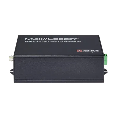 Vigitron - Vi30202U - 1-Port MaxiiPower Ethernet Extender over Coax, af/at/bt 60W PSE, powered by 24VDC/AC