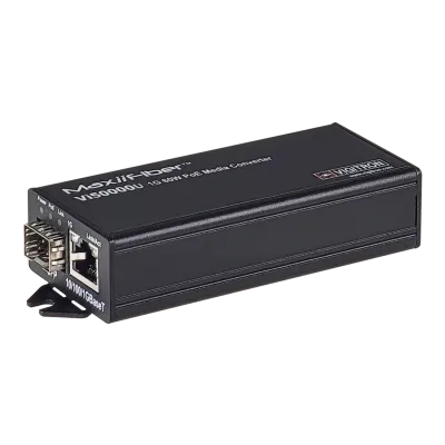 Vigitron - Vi50000U - 1-Port MaxiiFiber 100/1G Ethernet Media Converter, af/at/bt 60W PSE, Requires 48-57VDC ps or 12VDC w/o PoE