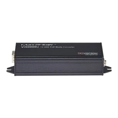 Vigitron - Vi50000U - 1-Port MaxiiFiber 100/1G Ethernet Media Converter, af/at/bt 60W PSE, Requires 48-57VDC ps or 12VDC w/o PoE