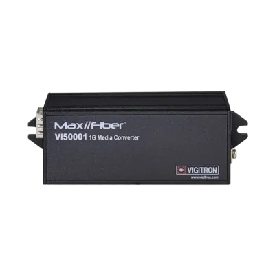Vigitron - Vi50001 - 1-Port MaxiiFiber 100/1G Ethernet Media Converter powered by PoE/12VDC