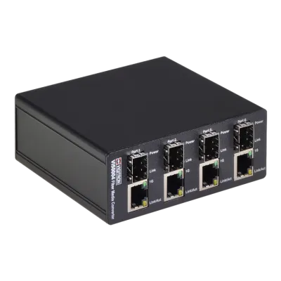 Vigitron - Vi5004 - 4-Port MaxiiFiber 10/100 Ethernet Media Converter, Requires 12VDC / 3A PS or Optional Vi0014 Power Supply