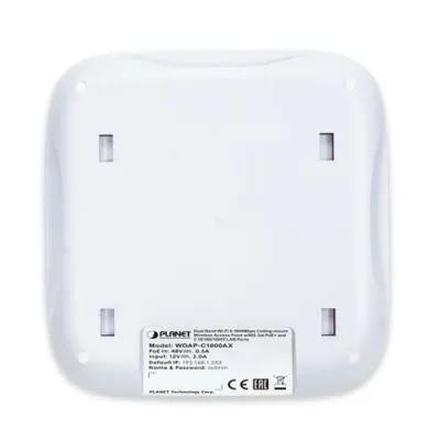 Planet - WDAP-C1800AX - Dual Band 802.11ax 1800Mbps Ceiling-mount Wireless Access Point with 802.3at PoE+ and 2 10/100/1000T LAN Ports