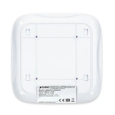 Planet - WDAP-C1800AX - Dual Band 802.11ax 1800Mbps Ceiling-mount Wireless Access Point with 802.3at PoE+ and 2 10/100/1000T LAN Ports