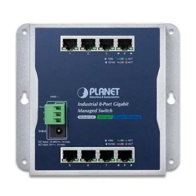 Planet - WGS-4215-8T - IP30, IPv6/IPv4, 8-Port 1000TP Wall-mount Managed Ethernet Switch (-40 to 75 C)