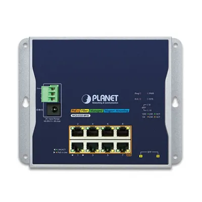 Planet - WGS-5225-8P2S - IP30, IPv6/IPv4, L2+ 8-Port 10/100/1000T 802.3at PoE + 2-Port 1G/2.5G SFP Wall-mount Managed Switch