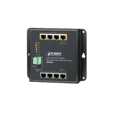 Planet - WGS-804HPT - IP30, IPv6/IPv4, 8-Port 1000TP Wall-mount Managed Ethernet Switch with 4-Port 802.3AT POE+ (-40 to 75 C)
