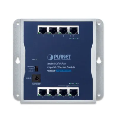 Planet - WGS-810 - IP30 Industrial 8-Port 10/100/1000T Wall-mount Gigabit Switch