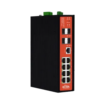Wi-Tek - WI-PMS312GF-I V2 - 8GE+4SFP Fiber Uplink Managed Industrial PoE Switch with 8Port PoE