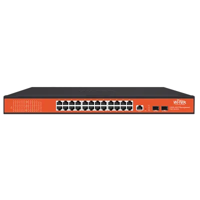 Wi-Tek - WI-PMS326GF - 24GE+2SFP Full Giga 802.3af/at Managed PoE Switch with 24Port PoE