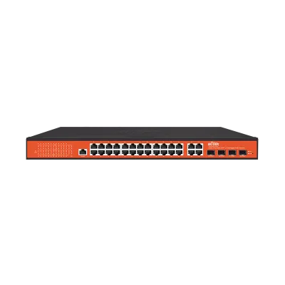 Wi-Tek - WI-PMS328GF - 24GE+4Combo SFP Full Giga 802.3af/at PoE Switch with 24Port PoE (Project model Delivery time 3weeks)