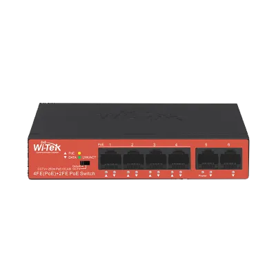 Wi-Tek - WI-PS205H V2 - 4FE + 2FE Uplink Ports 250M Long Range PoE Switch with 4PoE Port