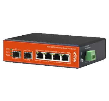 Wi-Tek - WI-PS306GF-I V2 - 4GE+2SFP Fiber Uplink Industrial PoE Switch with 4Port PoE