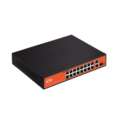 Wi-Tek - WI-PS518G - 16FE+1GE+1Combo SFP 250M Long Range PoE Switch with 16Port PoE