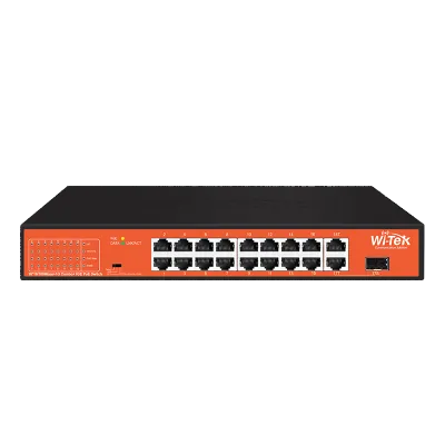 Wi-Tek - WI-PS518GH - 16FE+1GE+1Combo SFP Ports 250M Long Range PoE Switch with 16Port PoE