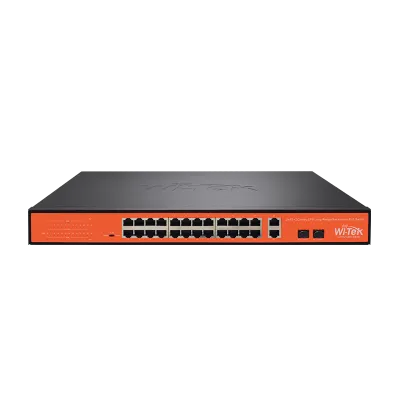 Wi-Tek - WI-PS526G - 24FE+2GE+2SFP 250M Long Range PoE Switch with 24Port PoE