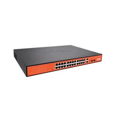 Wi-Tek - WI-PS526G - 24FE+2GE+2SFP 250M Long Range PoE Switch with 24Port PoE