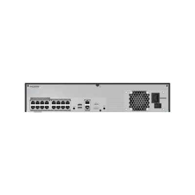 Hanwha - WRN-1632S-30TB - 2U WAVE PoE NVR (Intel based) with 4 Professional licenses, 30TB RAW, supports: 32 channels with 16 PoE/PoE+ ports (PoE Budget 200W), Wisenet WAVE pre-installed, H.264/H.265/MJPEG, 4 fixed internal SATA HDDs (10TB max per HD