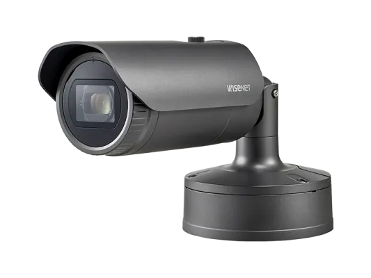Hanwha - XNO-6120R/LPR - Wisenet X powered by Wisenet 5 network IR outdoor Low Speed LPR bullet camera for Parking Lots; Drive-thrus; and Entry Gates up to 35MPH, 2MP, Full HD(1080p) @60fps, 12X optical zoom lens (5.2mm ~62.4mm) (54.58º ~ 5.30º), tri