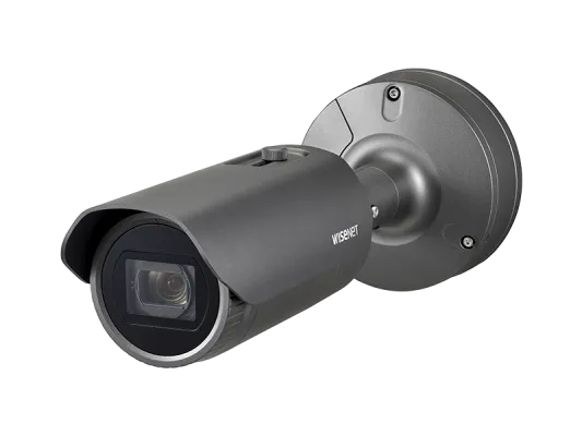 Hanwha - XNO-6120R/LPR - Wisenet X powered by Wisenet 5 network IR outdoor Low Speed LPR bullet camera for Parking Lots; Drive-thrus; and Entry Gates up to 35MPH, 2MP, Full HD(1080p) @60fps, 12X optical zoom lens (5.2mm ~62.4mm) (54.58º ~ 5.30º), tri