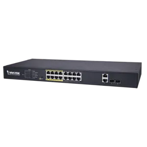 Vivotek - AW-FGT-180D-250 - Unmanaged PoE Switch (250W). 16xFE POE + 2G COMBO
