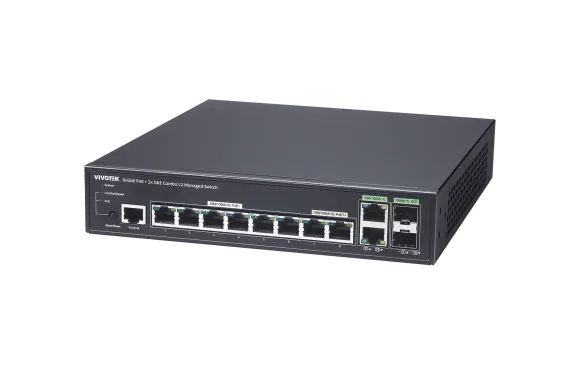 Vivotek - AW-GEV-108A-130 - 8-Port GbE RJ45(PoE)+2-Port GbESFP Web Smart Managed PoE Switch