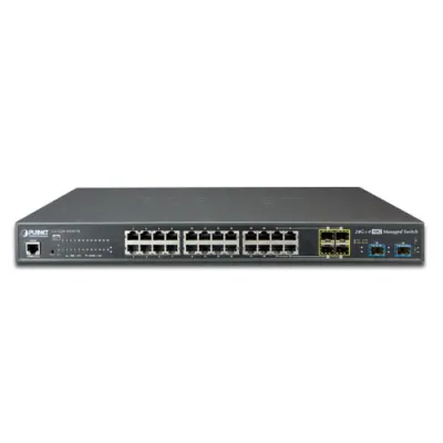 Planet - GS-5220-20T4C4X - L2+ 24-Port 10/100/1000T + 4-Port Shared SFP + 4-Port 10G SFP+ Managed Switch