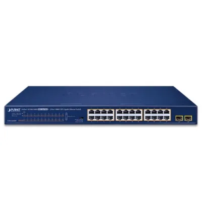 Planet - GSW-2620HP - 24-Port 10/100/1000T 802.3at PoE + 2-Port 1000X SFP Gigabit Ethernet Switch