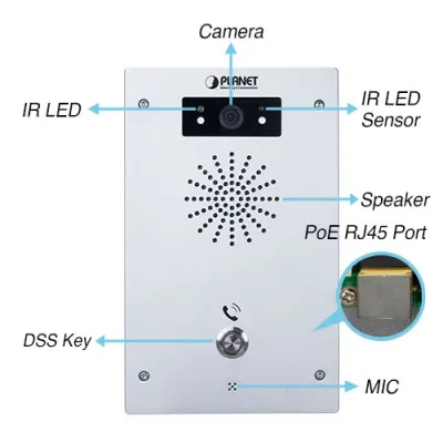 Planet - HDP-1160PT - Vandalproof Door Phone with PoE, 720p SIP