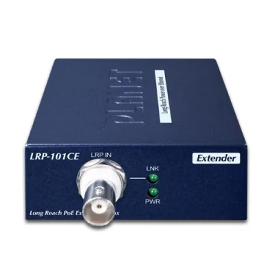 Planet - LRP-101CE -  1-Port 10/100TX POE PSE + 1-Port Coax Long Reach POE Extender, -20 to 70 Degree C 