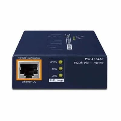 PLANET - POE-171A-60 - Single-Port Multi-Gigabit 802.3bt PoE++ Injector (60 Watts)