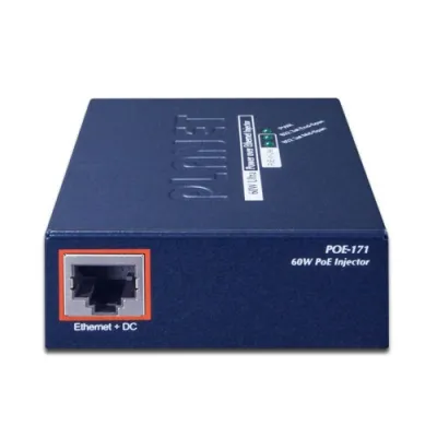 Planet - POE-171 - Single Port 10/100/1000Mbps Ultra POE Injector (60 Watts) -w/external Power Adapter