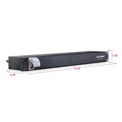 Cyber Power - CPS1215RM - 120 V, 50Hz/60Hz, NEMA 5-15P plug, 10 NEMA 5-15R, 1U Rackmount, 15 ft Cord