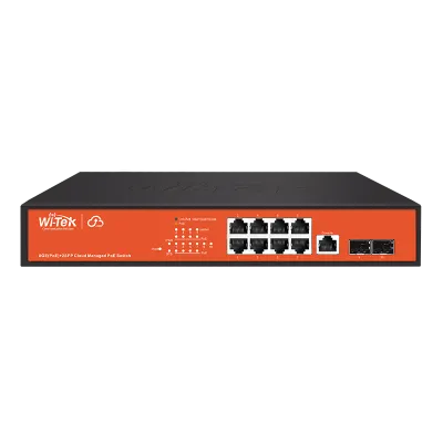 Wi-Tek - WI-PCMS310GF - 8GE+2SFP Full Giga 802.3af/at Cloud L2 Managed PoE Switch with 8Port PoE