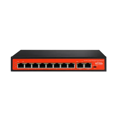 Wi-Tek - WI-PS210G - 8FE+2GE uplink 250M Long Range PoE Switch with 8Port PoE