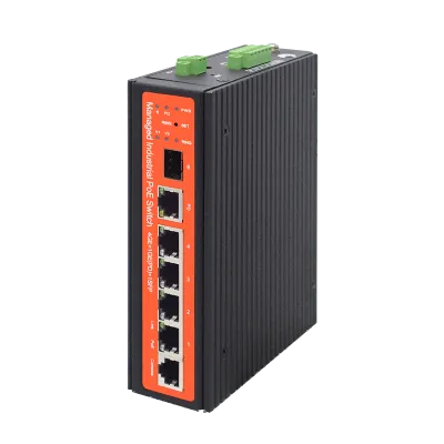 Wi-Tek - WI-PMS305GF-I - 4GE(PoE OUT)+1GE(PoE IN)+1SFP Fiber Uplink Managed Industrial PoE Switch with 4Port PoE Output and 1PoE 802.3BT 60W Input(Up-link)