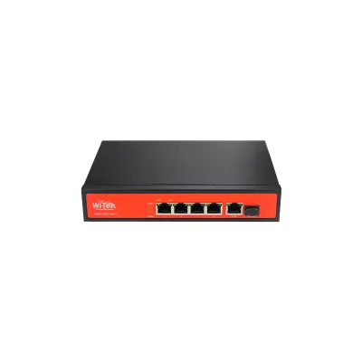 Wi-Tek - WI-PS305GF - 4GE+1GE+1SFP Fiber 802.3af/at PoE Switch with 4Port PoE